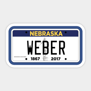 Nebraska License Plate Weber Grill vanity plate Sticker